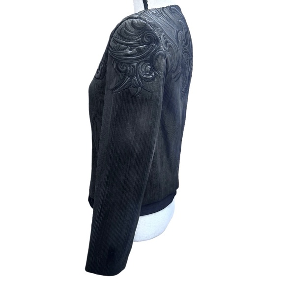 ROBERTO CAVALLI BLACK TOOLED & STITCHED LEATHER JACKET - Picture 11 of 15